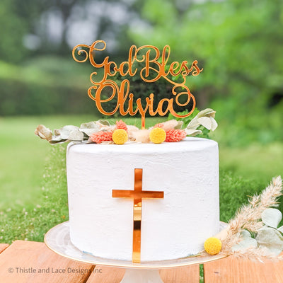 Cross Cake Topper, Religious, Wedding, Baptism, Christening, Dedication,  Communion, Christian Decoration (Gold) - Walmart.com